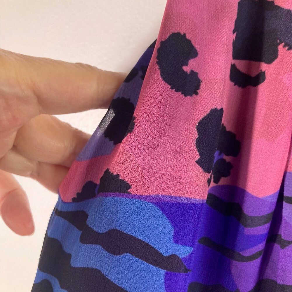 Womens Anthropologie Maude Vivante Animal Print‎ Layered Skirt Purple M NWOT - Picture 8 of 12